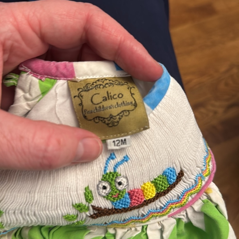 Calico Fine Children’s Clothes Caterpillar Chevron Dress size 12M - Picture 4 of 4